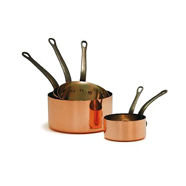 Set 3 casseroles 16, 18 et 20 cm en cuivre massif Baumalu