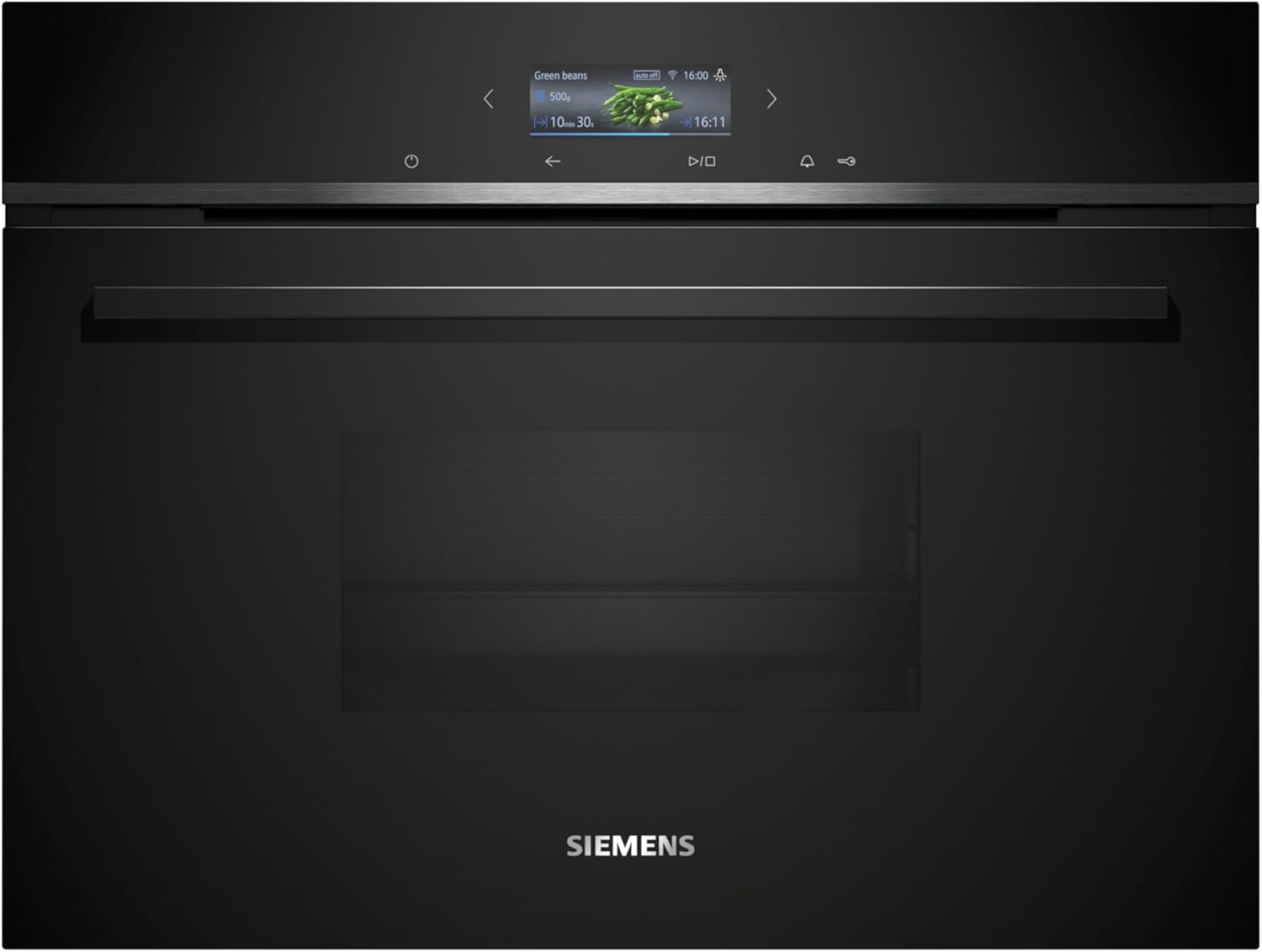 Siemens CD714GXB1, Smarter iQ700 Einbau-Dampfgarer, 60 x 45 cm, 1,3 L Wassertank, Regenerieren mit Dampf, Farb-Display, cookControl Automatikprogramme für beste Ergebnisse, Home Connect, Schwarz