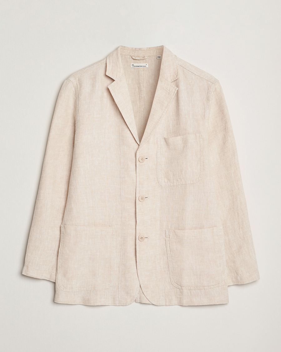 KnowledgeCotton Apparel Linen Blazer Light Feather Grey