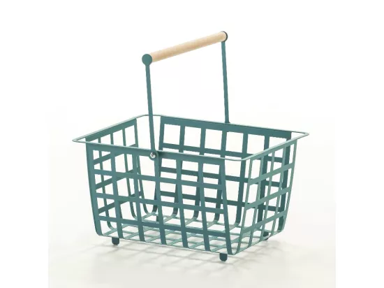 Panier de rangement et décoratif en métal,avec poignée, taille semi grande, ZESTA