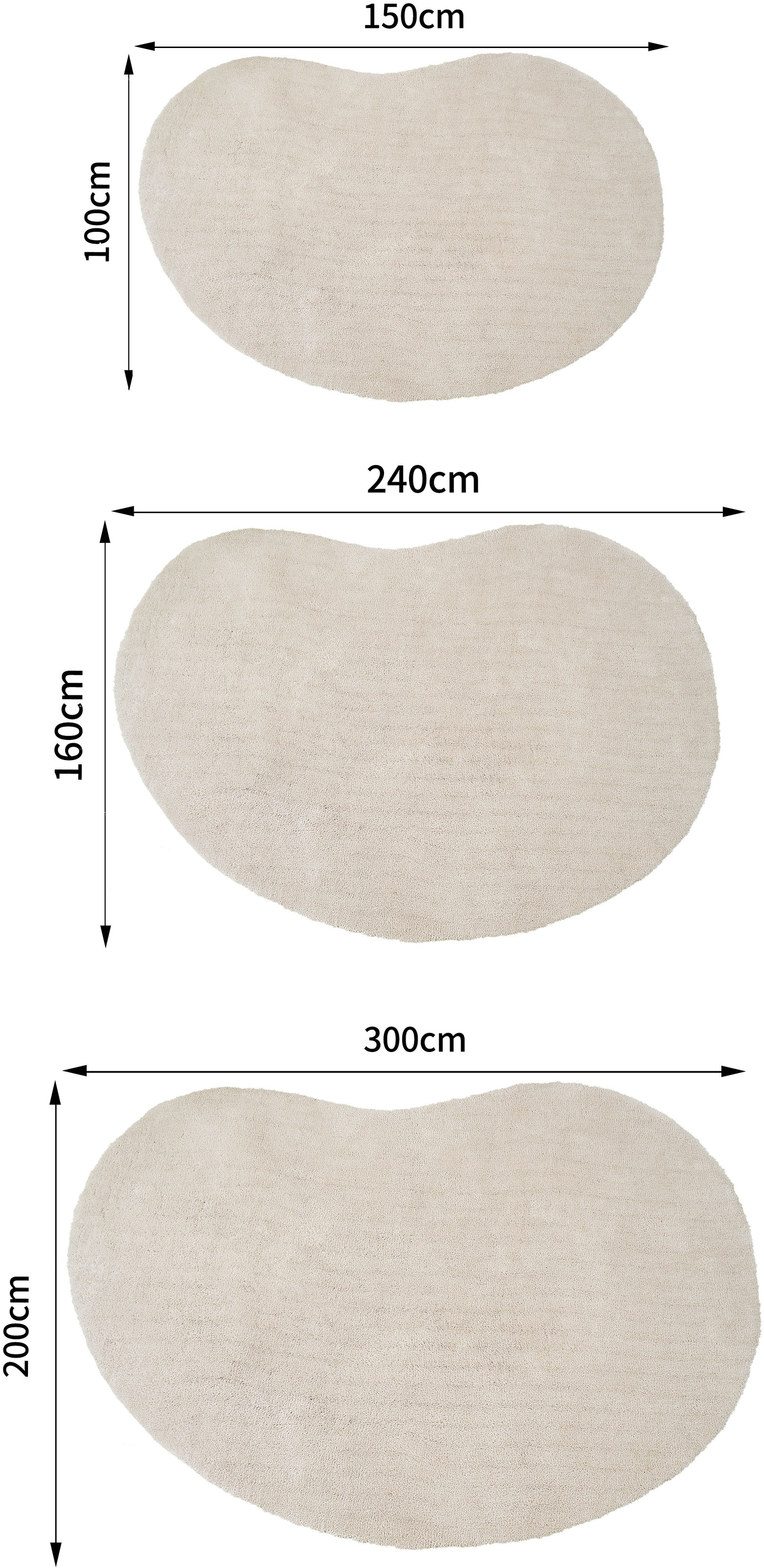 LeGer Home by Lena Gercke Hochflor-Teppich »Halrum, einfarbig, besondere Form, modern« organische Form, bean shape, kuschelig, Wohnzimmer, Schlafzimmer