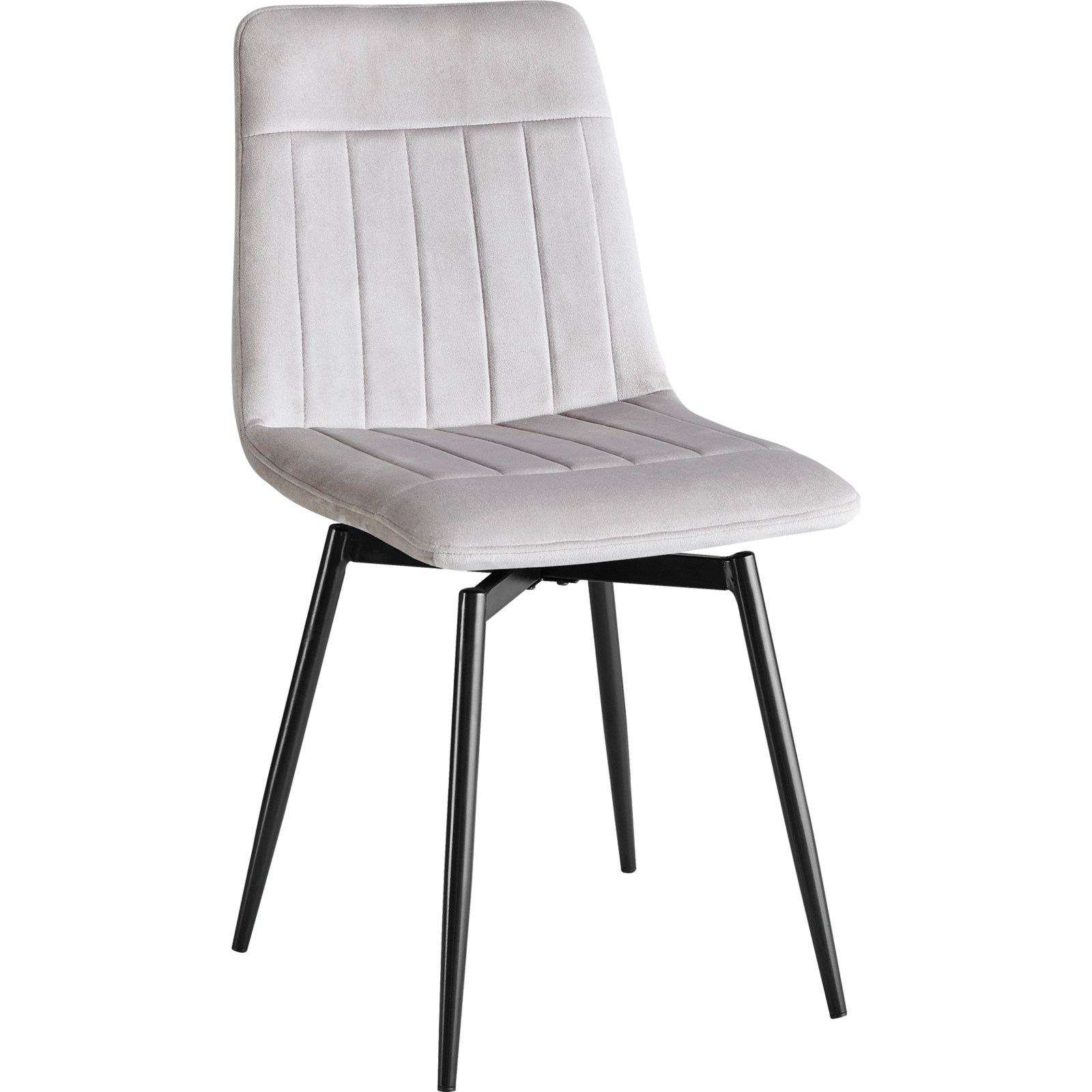 Polsterstuhl Ayra, Stoff Samt-Optik, drehbar grau