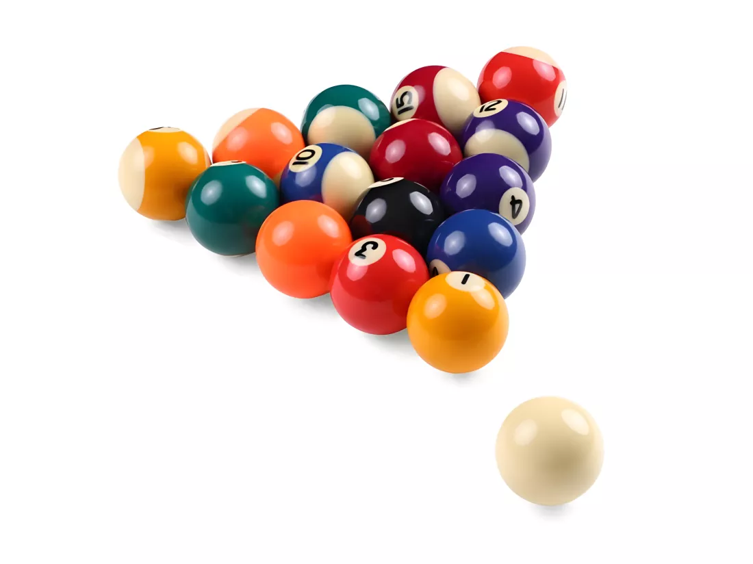 Billes de billard 57 mm lot de 16 pour jeu américain - Multicolore