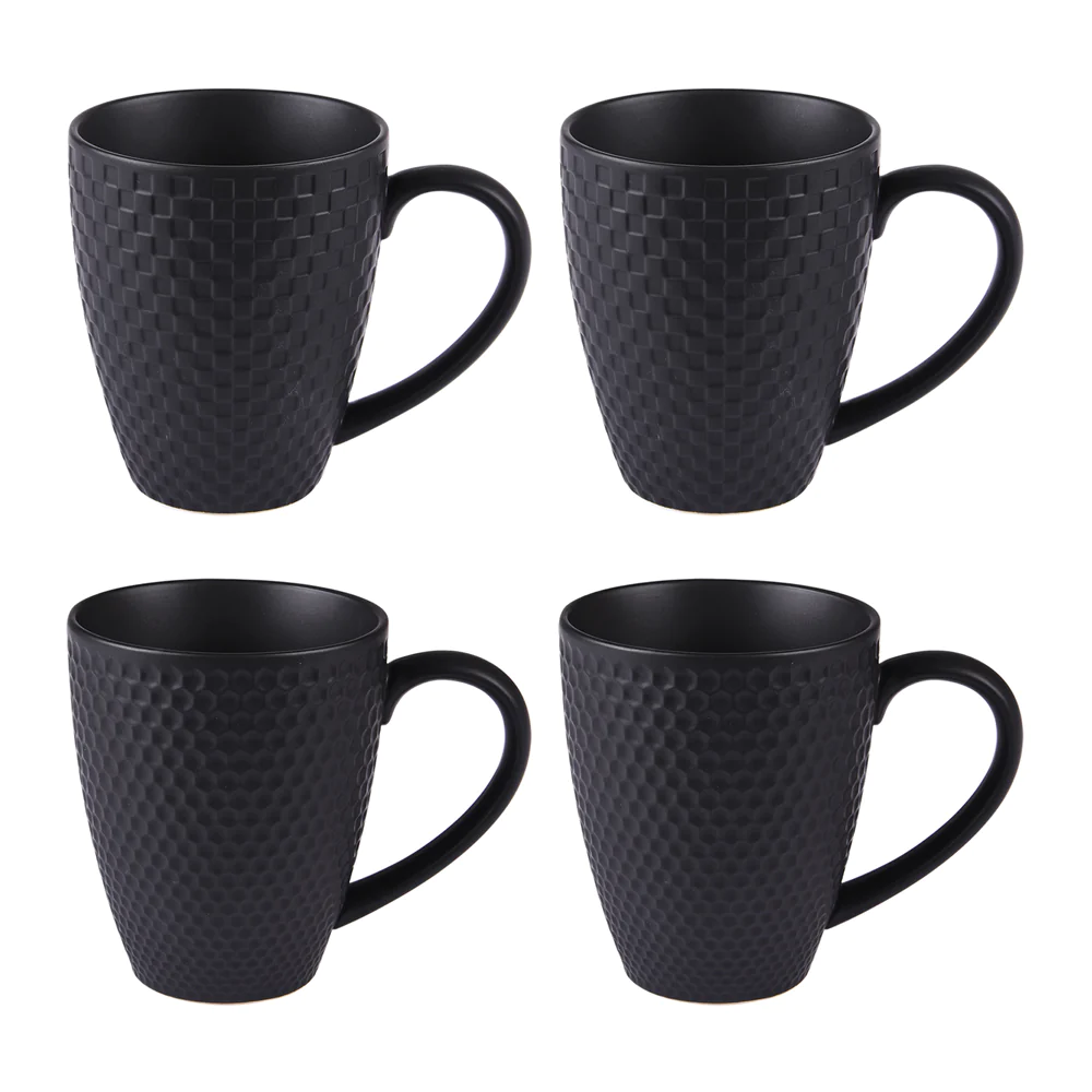 Coffret de 4 mugs Snow black mat 35 cl Table passion