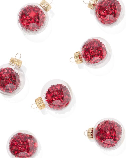 9 boules de Noël en verre Ø4cm rouge