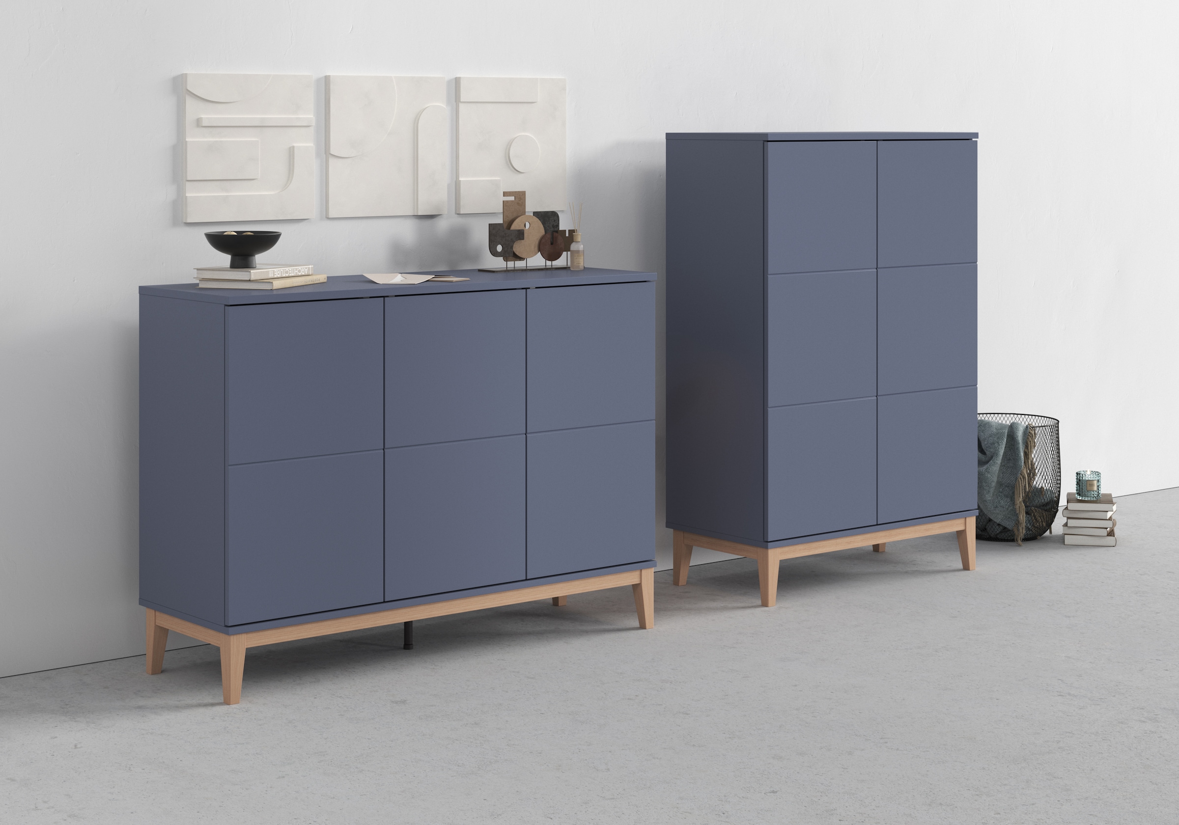 andas Highboard »Maryd« 1 Stk. tlg. Hochkommode mit Untergestell in Holzoptik