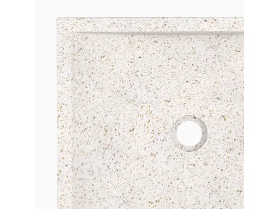 Vasque rectangulaire en terrazzo blanc - Lyséa