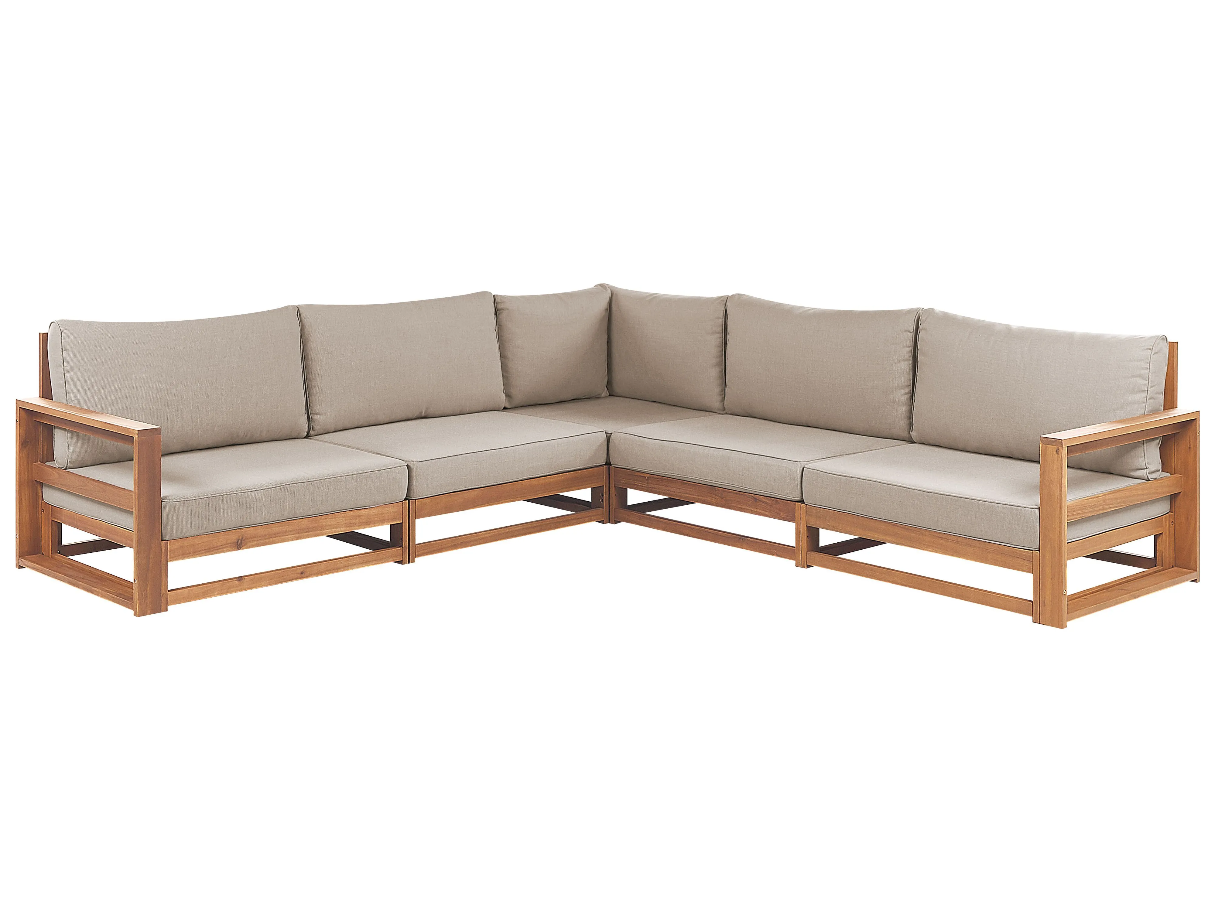 Tuin hoekloungeset met tafel 5-zits TIMOR modulair Gecertificeerd acaciahout Lichtbruin
