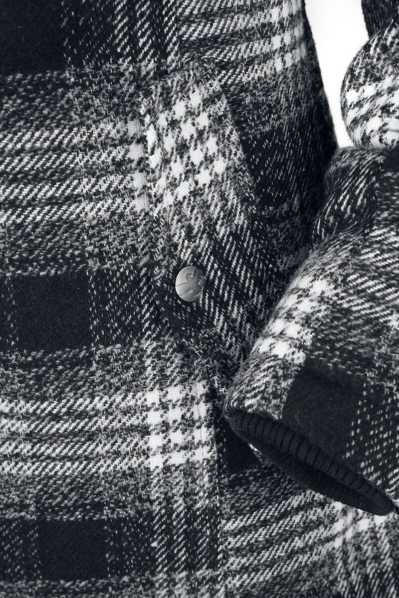 Short court à carreaux | Black Premium by EMP Manteau court