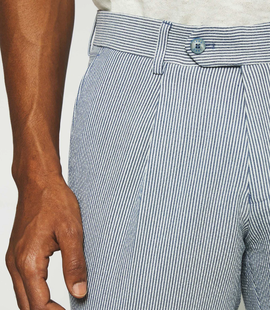 Pantalon ville à rayures blanc et bleu BCAPRI