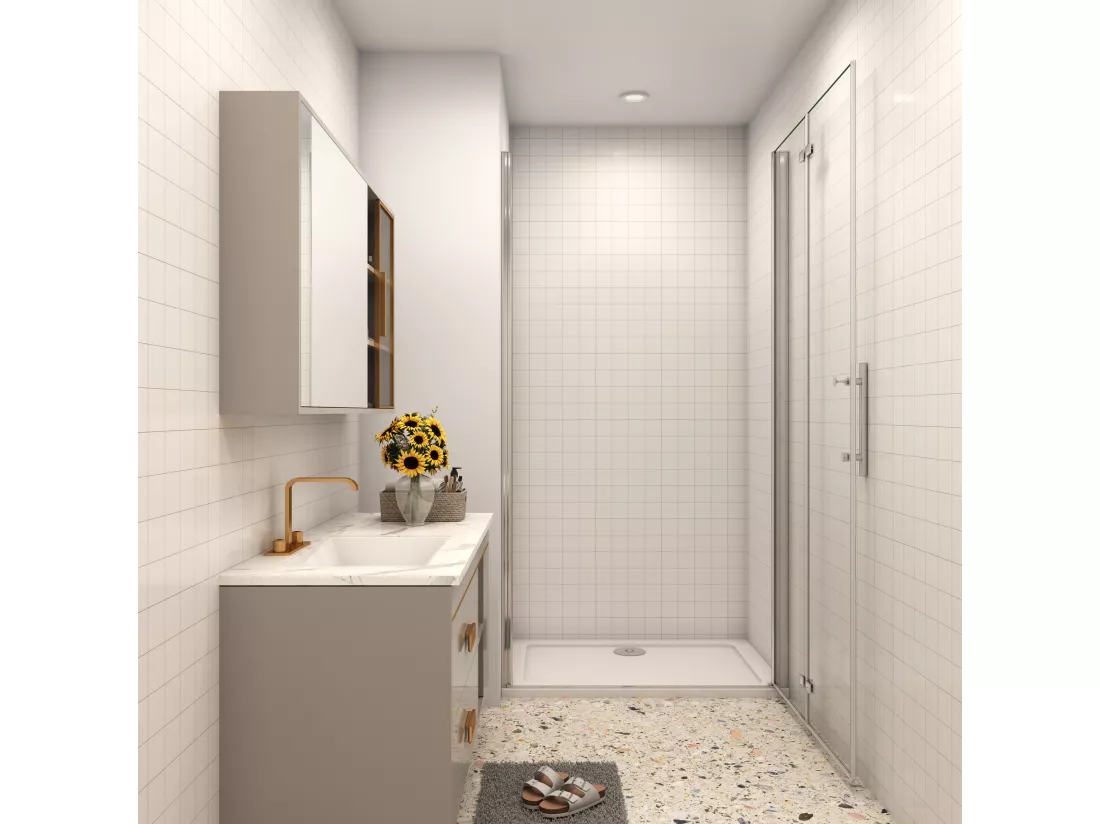 AICA porte de douche 70x185cm 6mm verre clair trempé sécurit