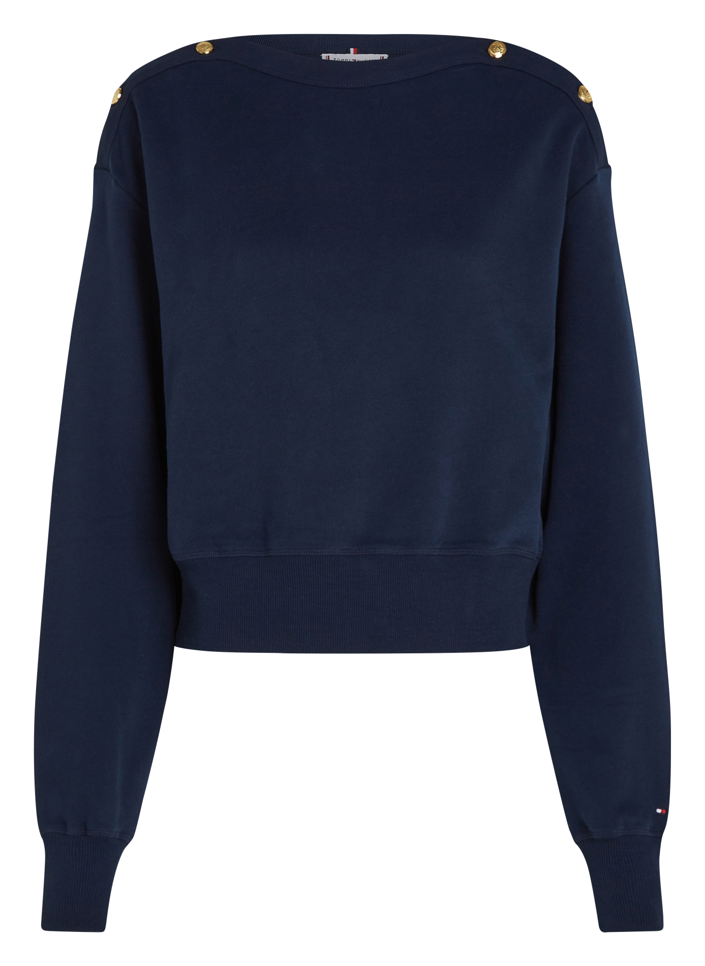 Sweat droit en coton rayé | Bleu