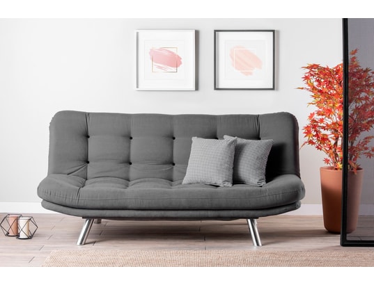 CONCEPT1 - Canapé lit Misa 3 places gris 200 x 105 x h95