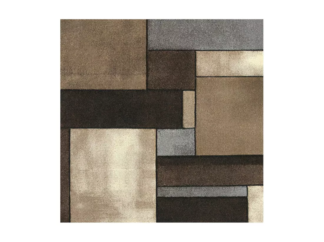 tapis salle à manger 240x340 tissé beige rectangle motif géométrique GEOME