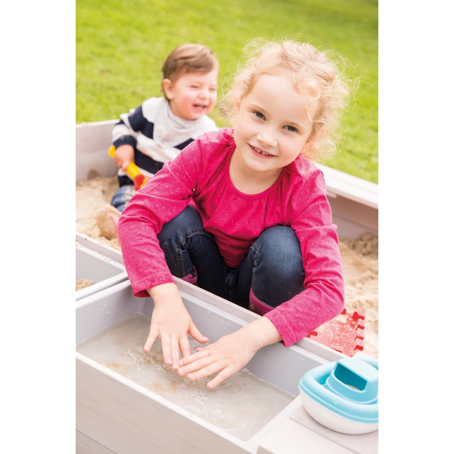 roba Outdoor Sandkasten mit Spielwannen, grau