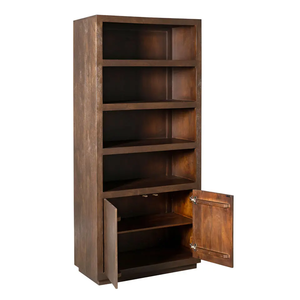 Boekenkast Bruin Hout - 90x45x200cm - Brussel