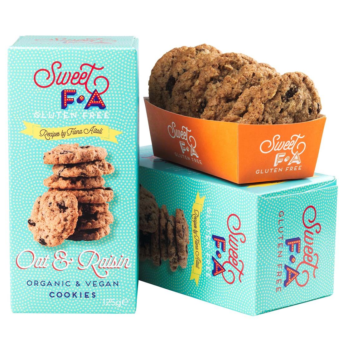 Sweet FA glutenfreie vegane Bio Hafer-Rosinen Kekse