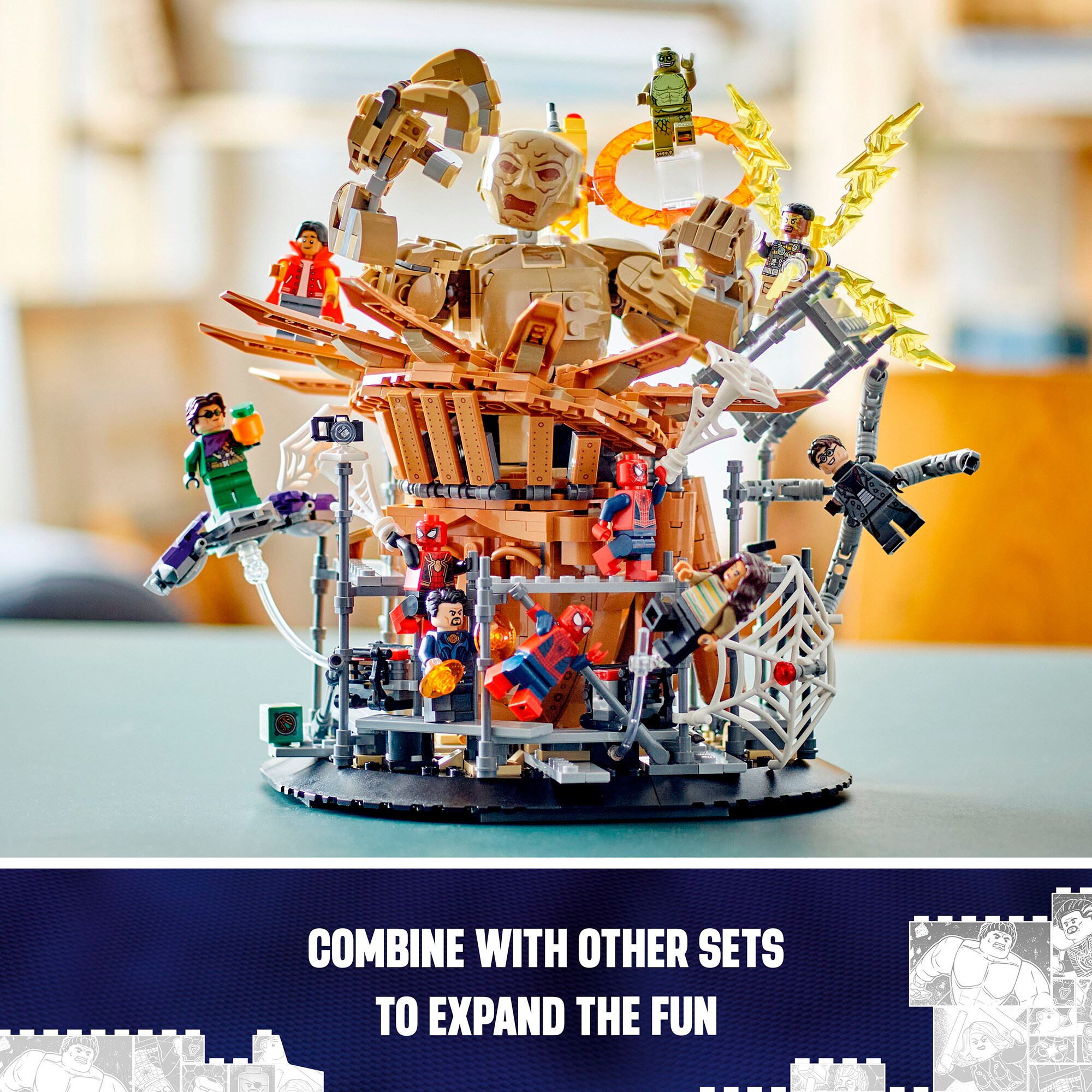LEGO Konstruktionsspielzeug Marvel Super Heroes Spider-Mans großer Showdowns
