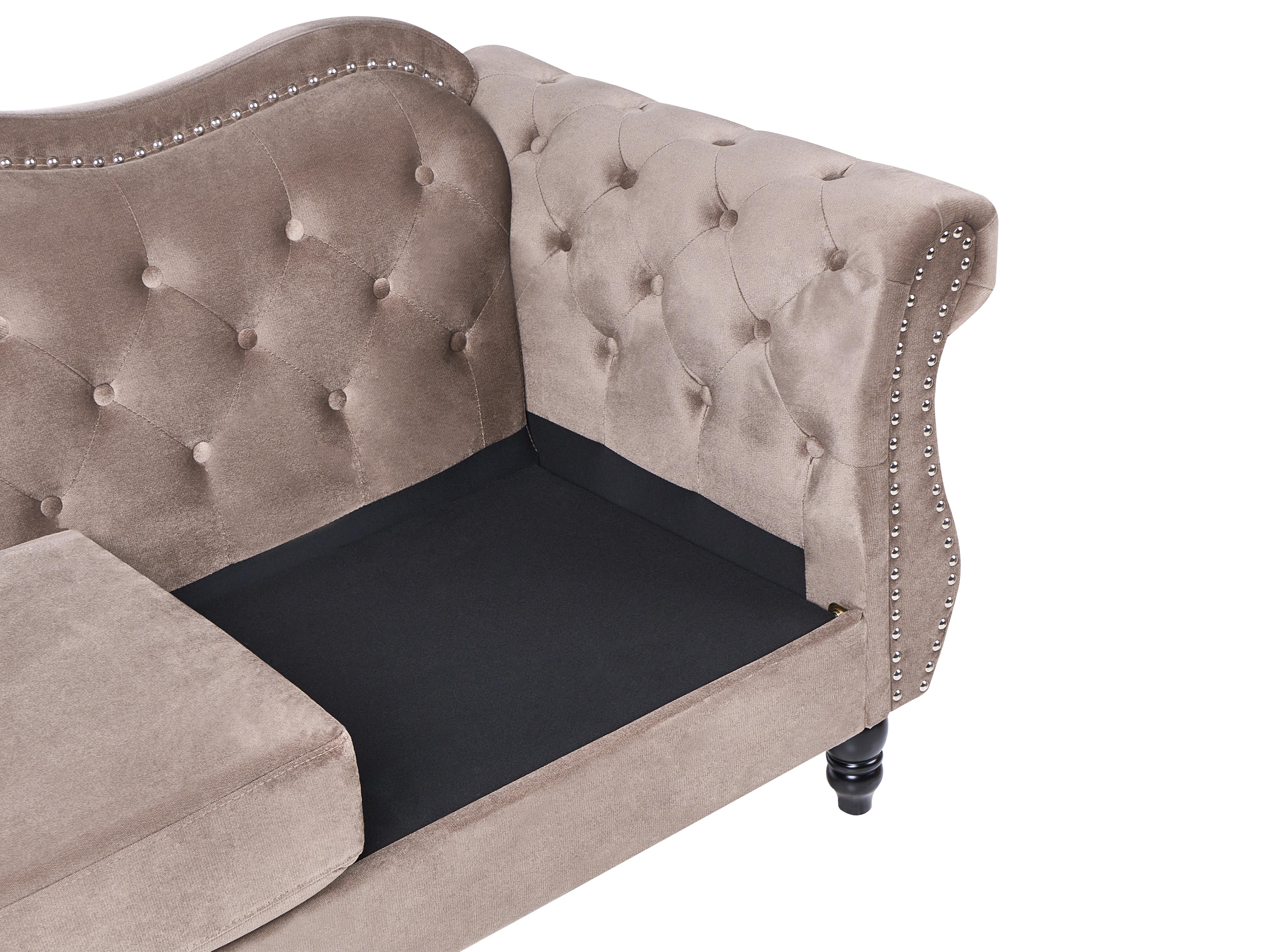 Bank 2-zits SKIEN Fluweel Taupe