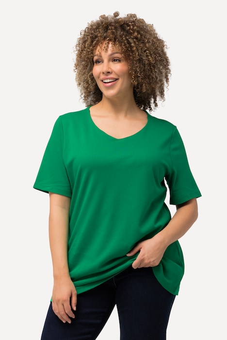 Shirt, doppellagige Vorderseite, Slim, Rundhals, Halbarm