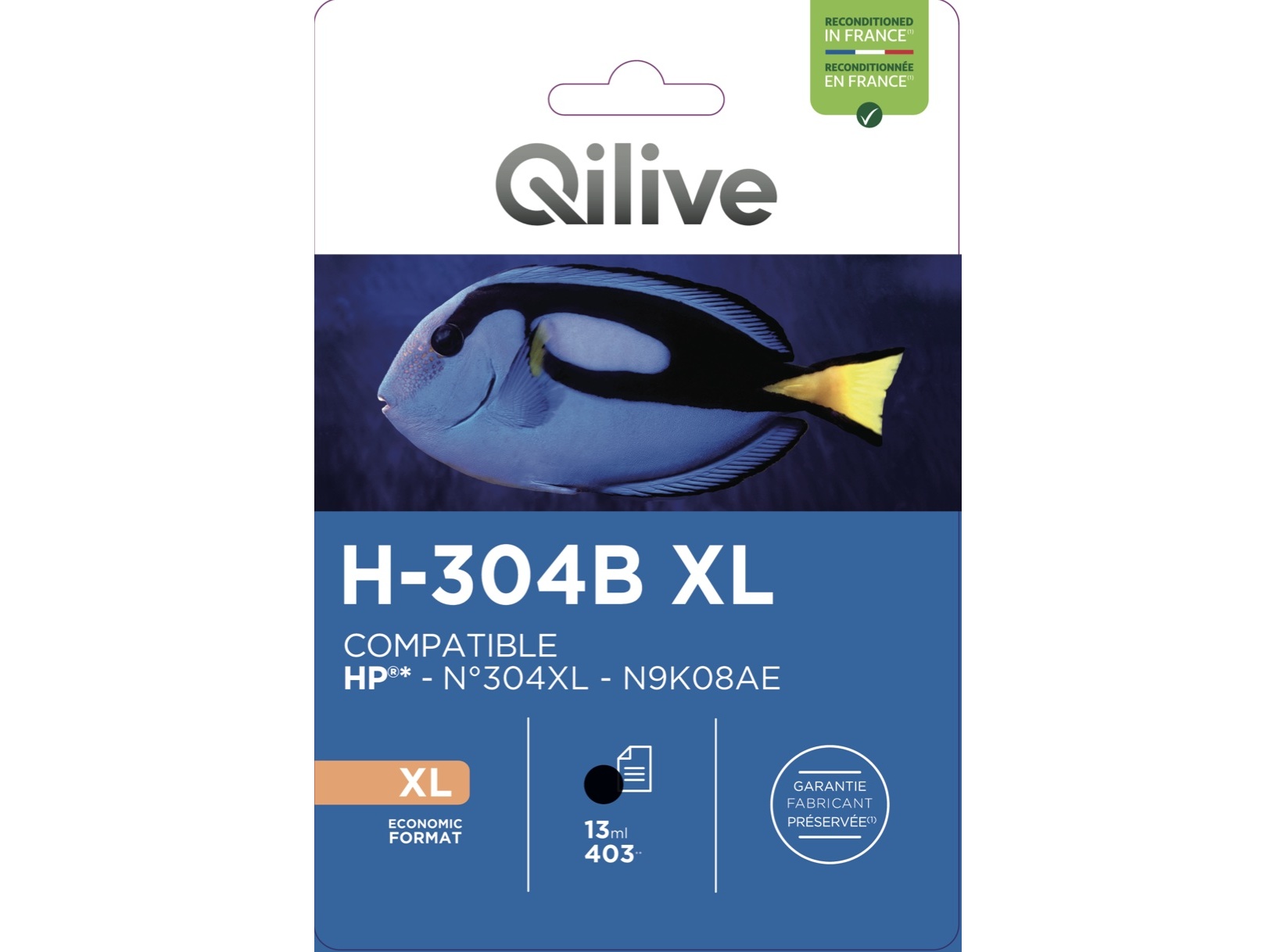TINTEIRO COMPAT/ RECICL QILIVE HP 304 XL PRETO 20ML