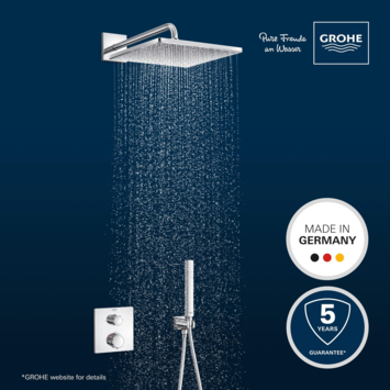 Grohe Precision Thermostat Perfect inbouw douchesysteem met Vitalio Rain Mono 310 hoofddouche vierkant Chroom