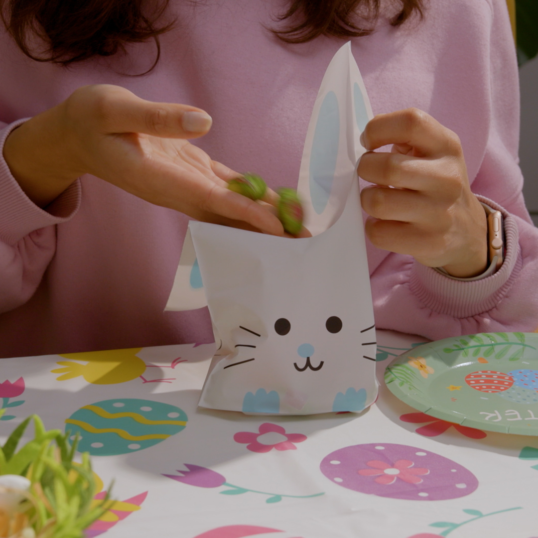 (50er Set) Ostern Tüten Candy Gift Osterhase Tasche Osternest - Rosa