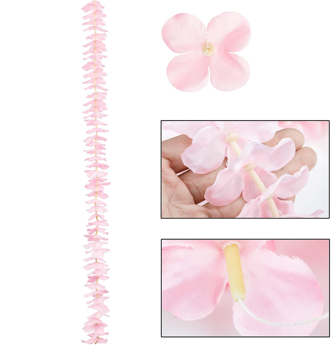 (5er Set) 2m Party Deko Kunstblumen Kirschblumen Girlande für Hochzeit / Antrag - Rosa