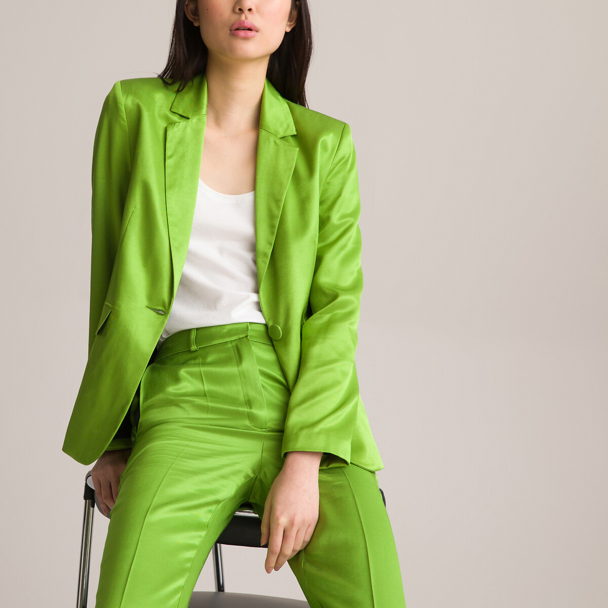 COLEÇÕES LA REDOUTE<br>Blazer acinturado em cetim