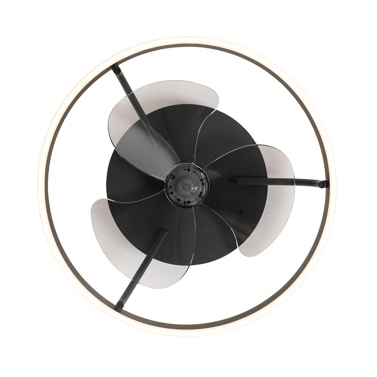 Plafondventilator zwart 50cm incl. LED dimbaar met afstandsbediening - Maddy