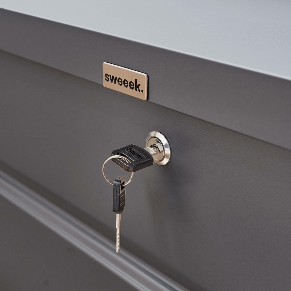 Coffre de jardin en métal - detroit- 385l anthracite