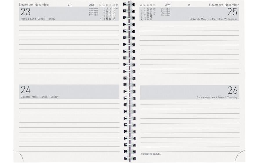 Geschäftsagenda Bi Jour, Wire-O 2 T/1S, 14.5 x 20.5 cmTaschenagenda 2026