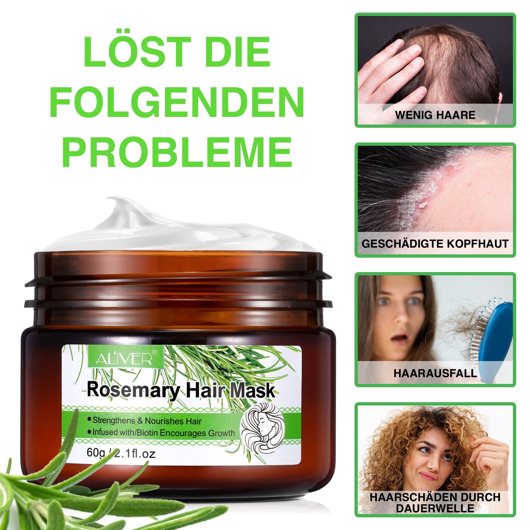 ALIVER Rosmarinöl Haarmaske für Haarpflege