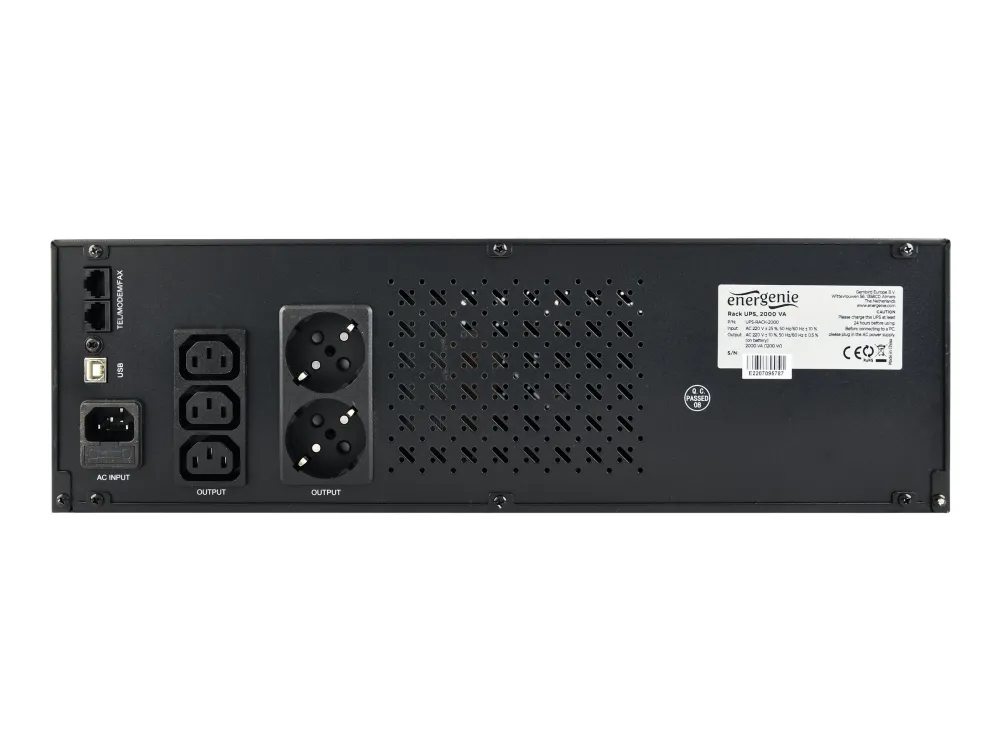 EnerGenie UPS-RACK-1500 - UPS (rackversion) - AC 220 V - 1500 VA - 8 At - USB - output-stikforbindelser: 3 - 3.4U