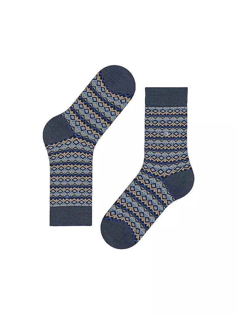 BURLINGTON Damen Socken MODERN FAIR ISLE 36-41 dark blue melange blau
