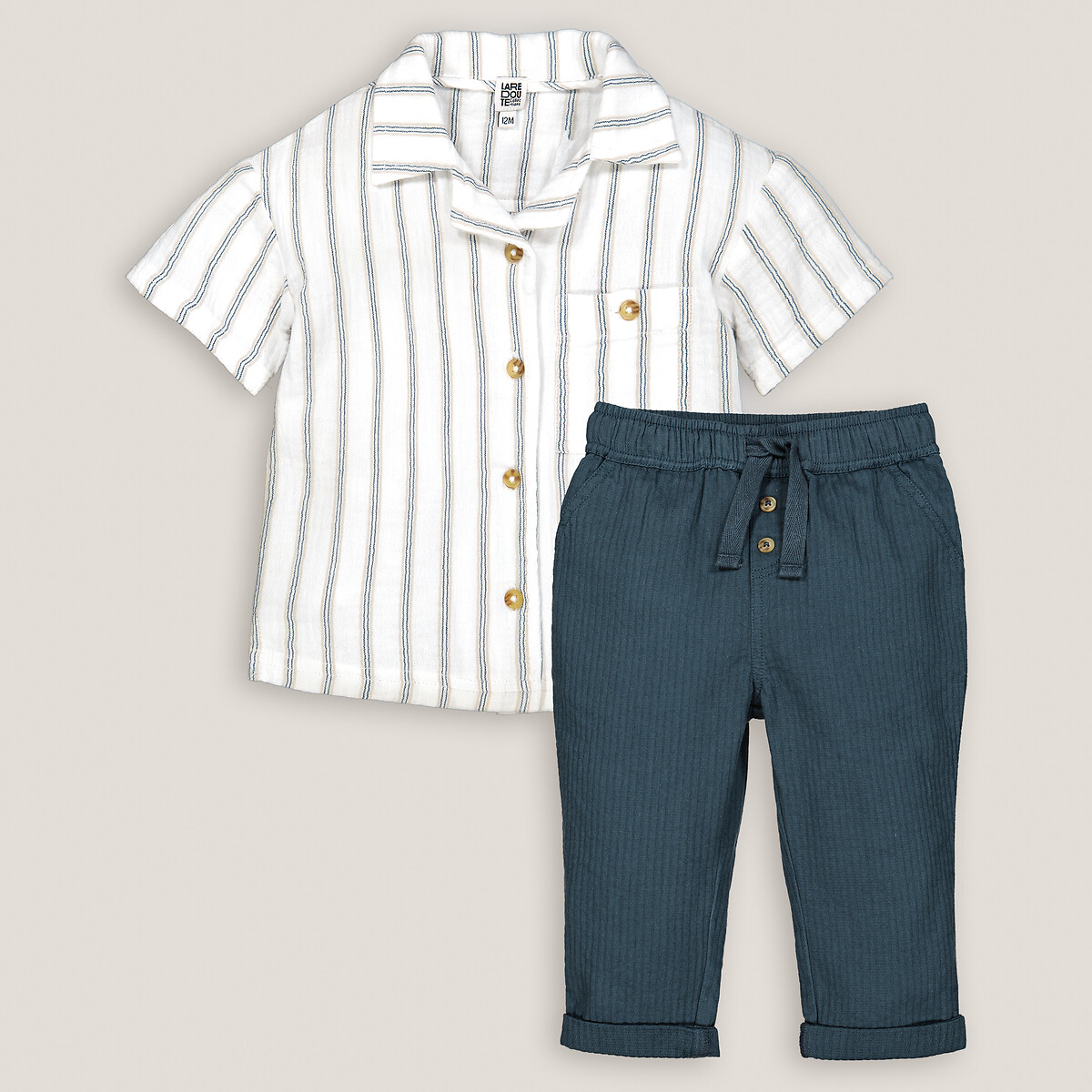 COLEÇÃO LA REDOUTE<br>Conjunto de 2 peças, camisa e calça