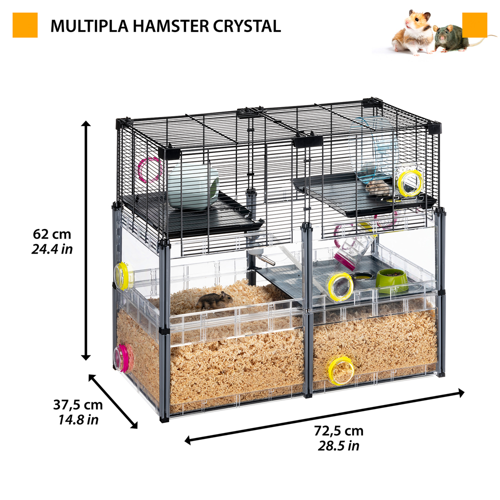 Ferplast - cage hamster - cage souris - cage hamster grande - grillage métallique - avec accessoires - modulaire - multipla