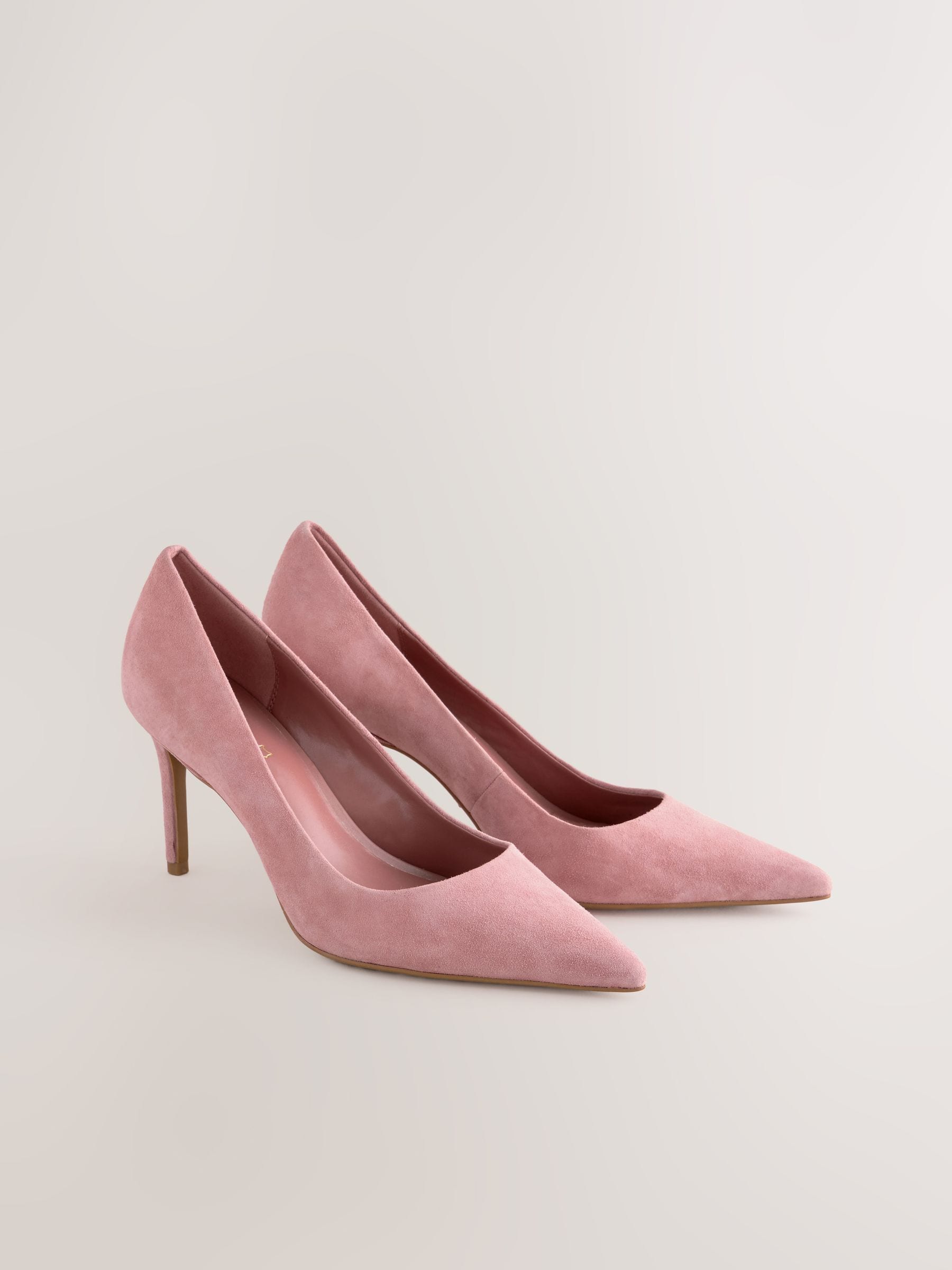 Rozenroze suède - Leren mid-court pumps