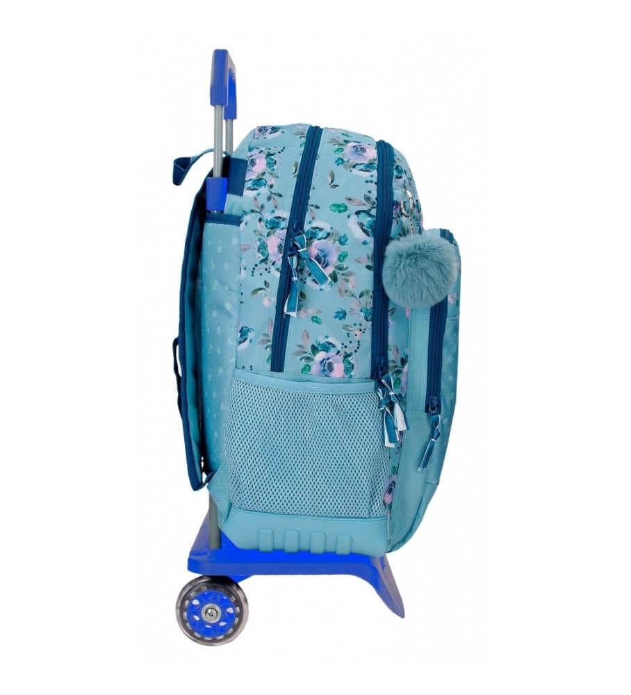 Joumma Bags Mochila Escolar MovomWild Flowers dos compartimentos con carro azul -33x46x17cm-