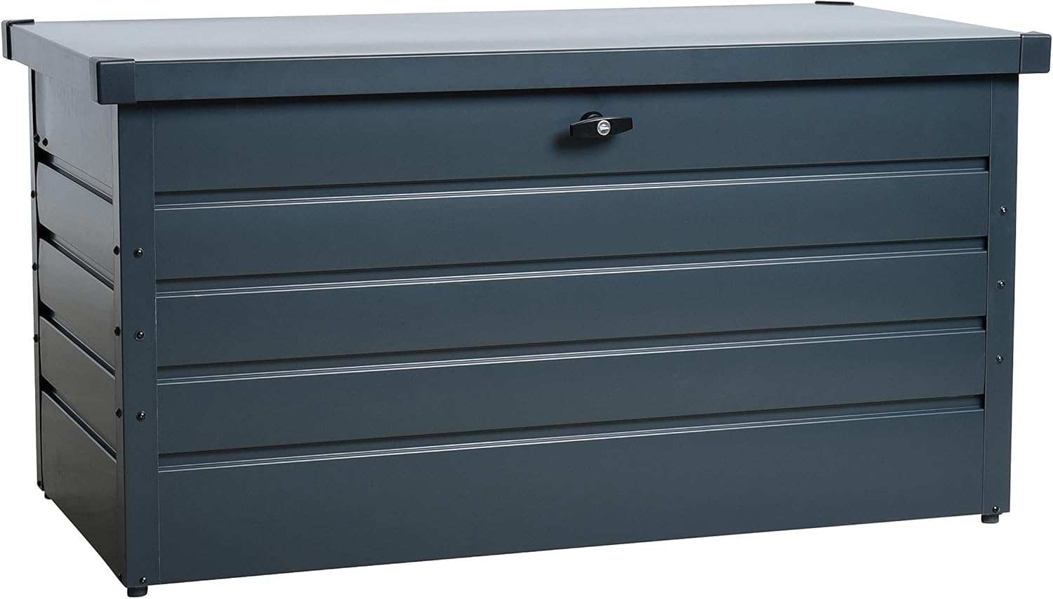 ESTEXO Metall Auflagenbox Kissenbox Gartentruhe 350 l Gartenbox Aufbewahrungsbox Box Anthrazit inkl. 2 Schlüssel