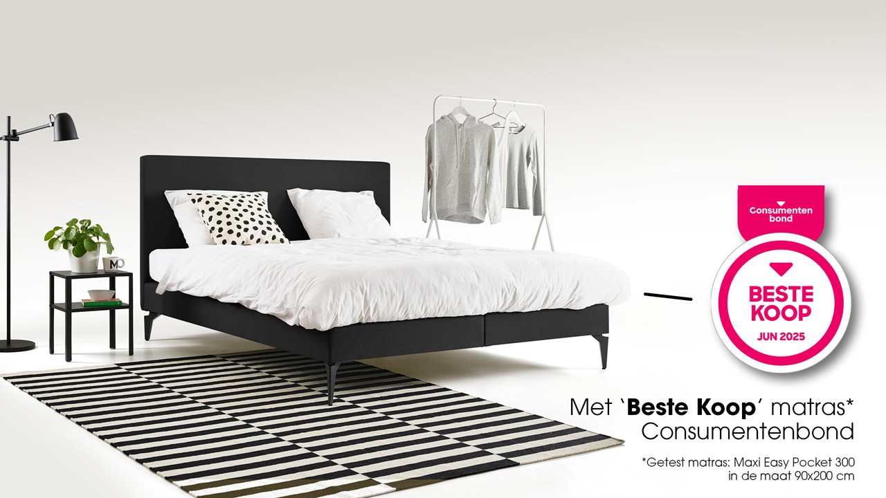 Boxspring Cisano met Easy Pocket 300 matras dark grey