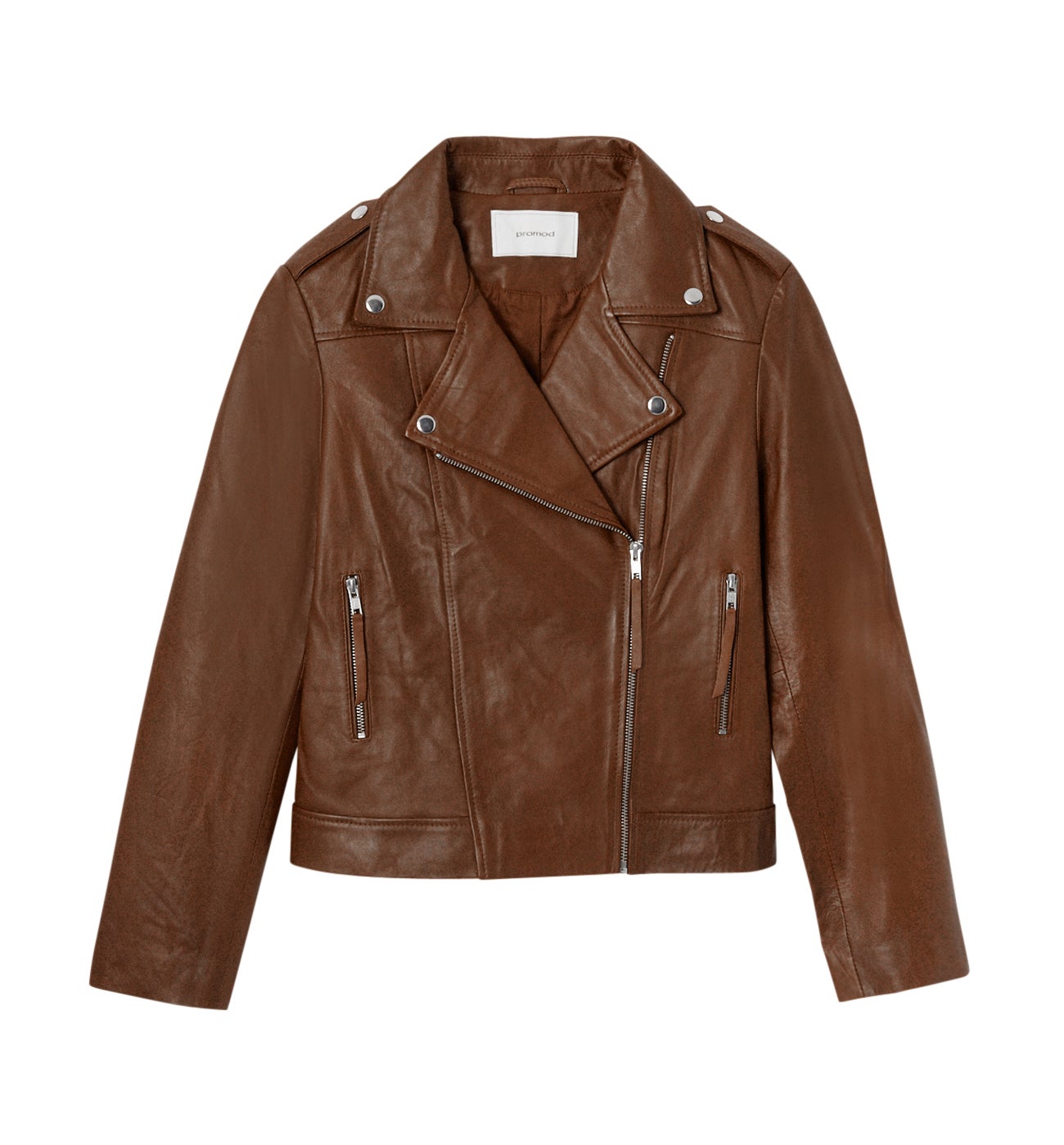 Blouson en cuir Femme - Cognac