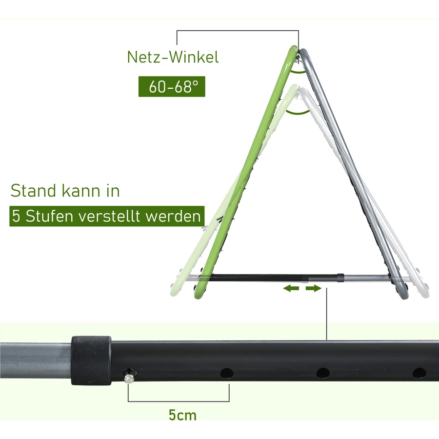 HOMCOM Rückprallwand faltbar grau, grün, schwarz