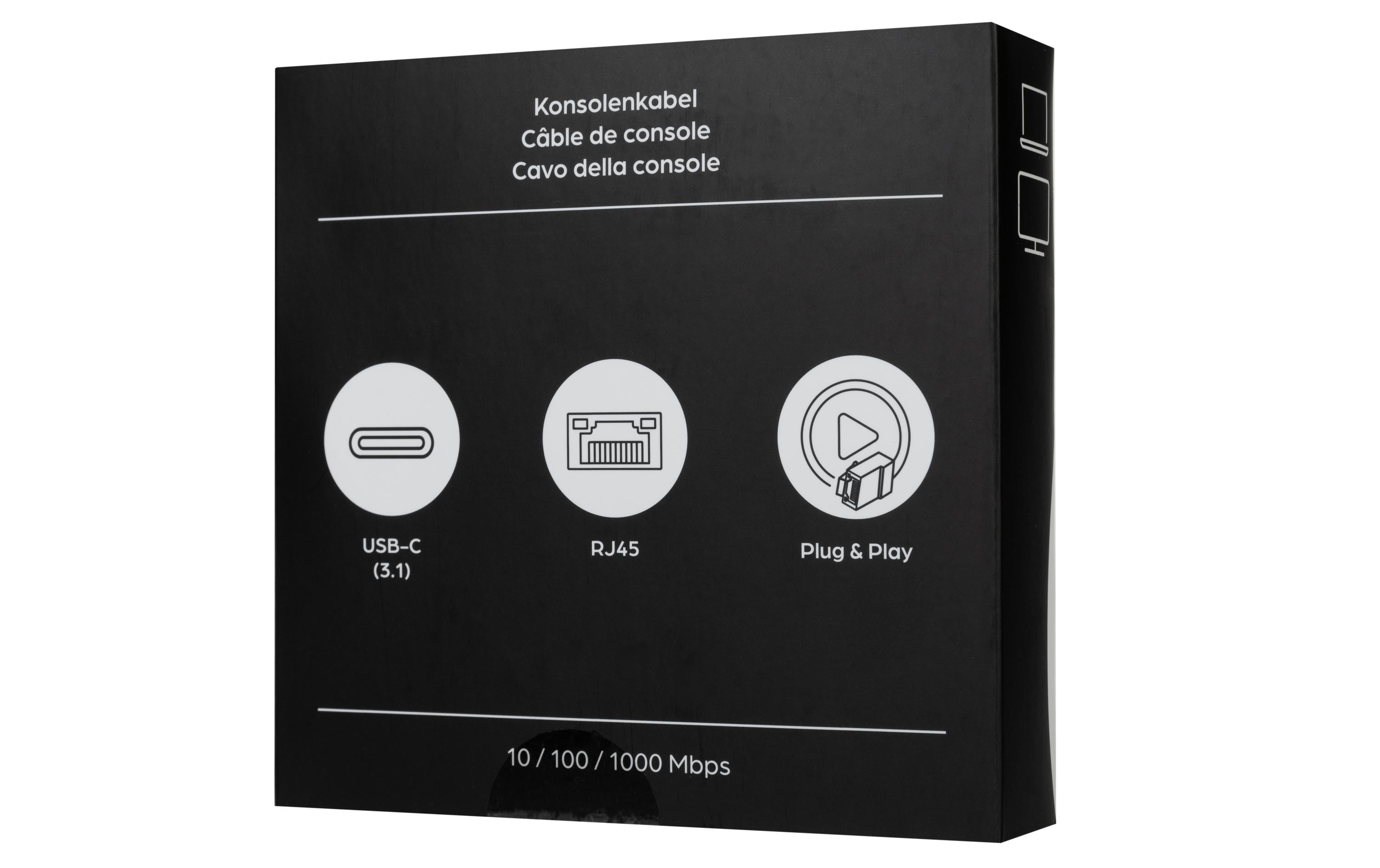 Adapterkabel USB-C – RJ45 Grau/Schwarz, 3 mLAN-Kabel für Mobilgeräte ohne RJ45-Anschluss