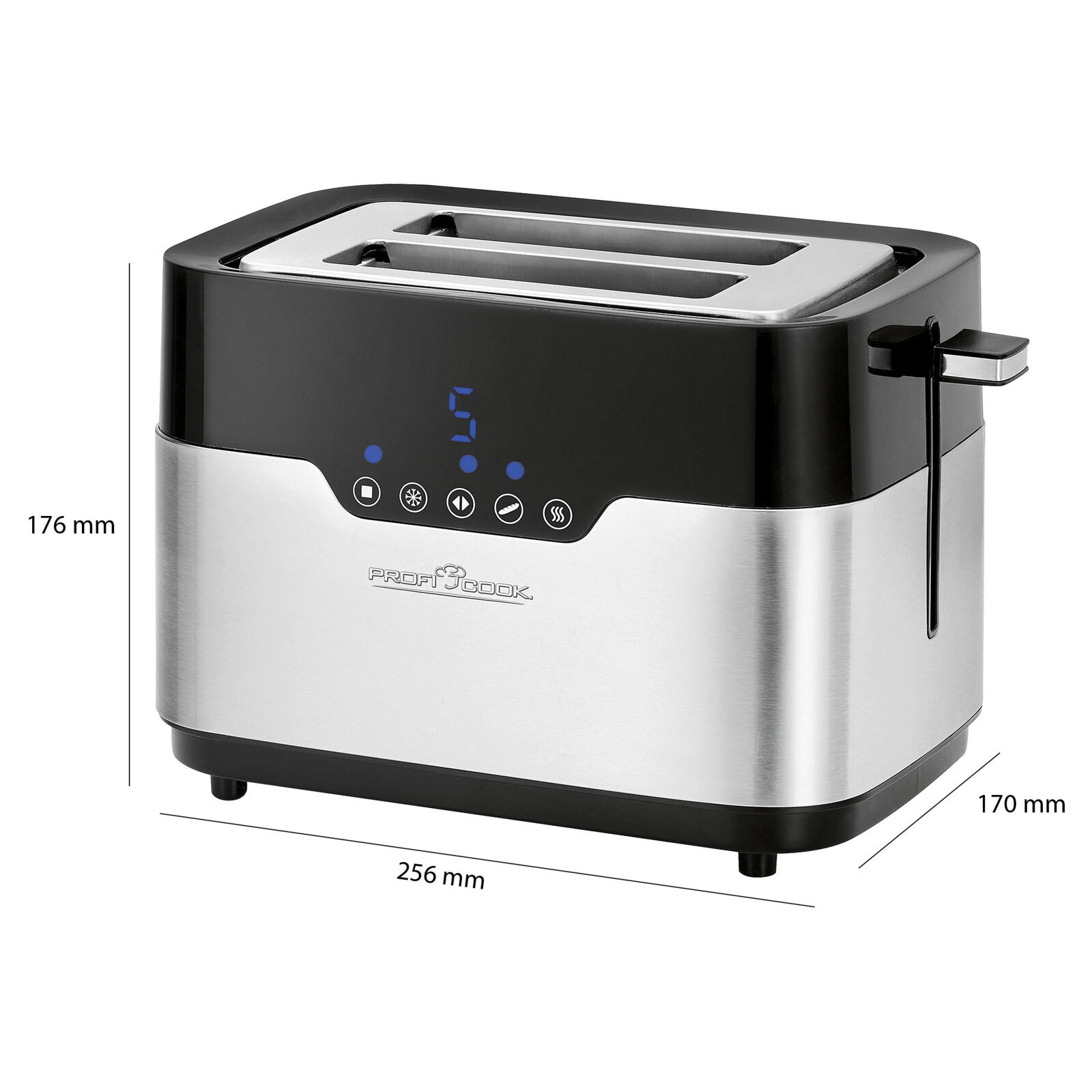 ProfiCook Toaster PC-TA 1170 Edelstahl Schwarz/Silber