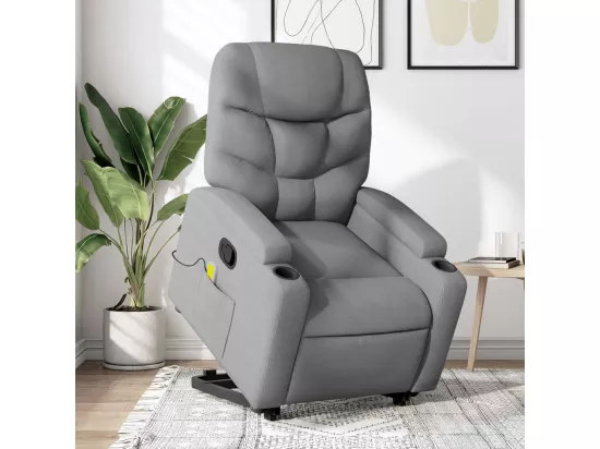Fauteuil massant inclinable Gris clair Tissu