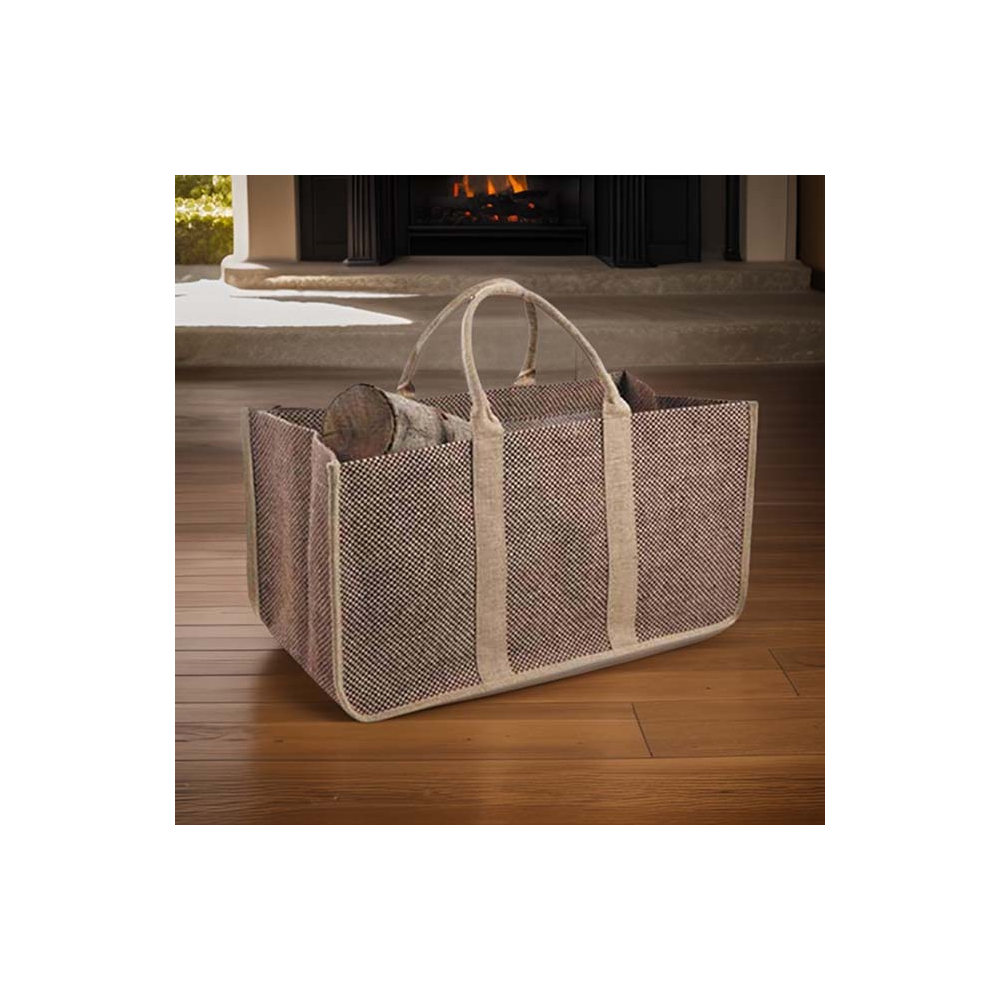 Sac à bûches en toile de jute