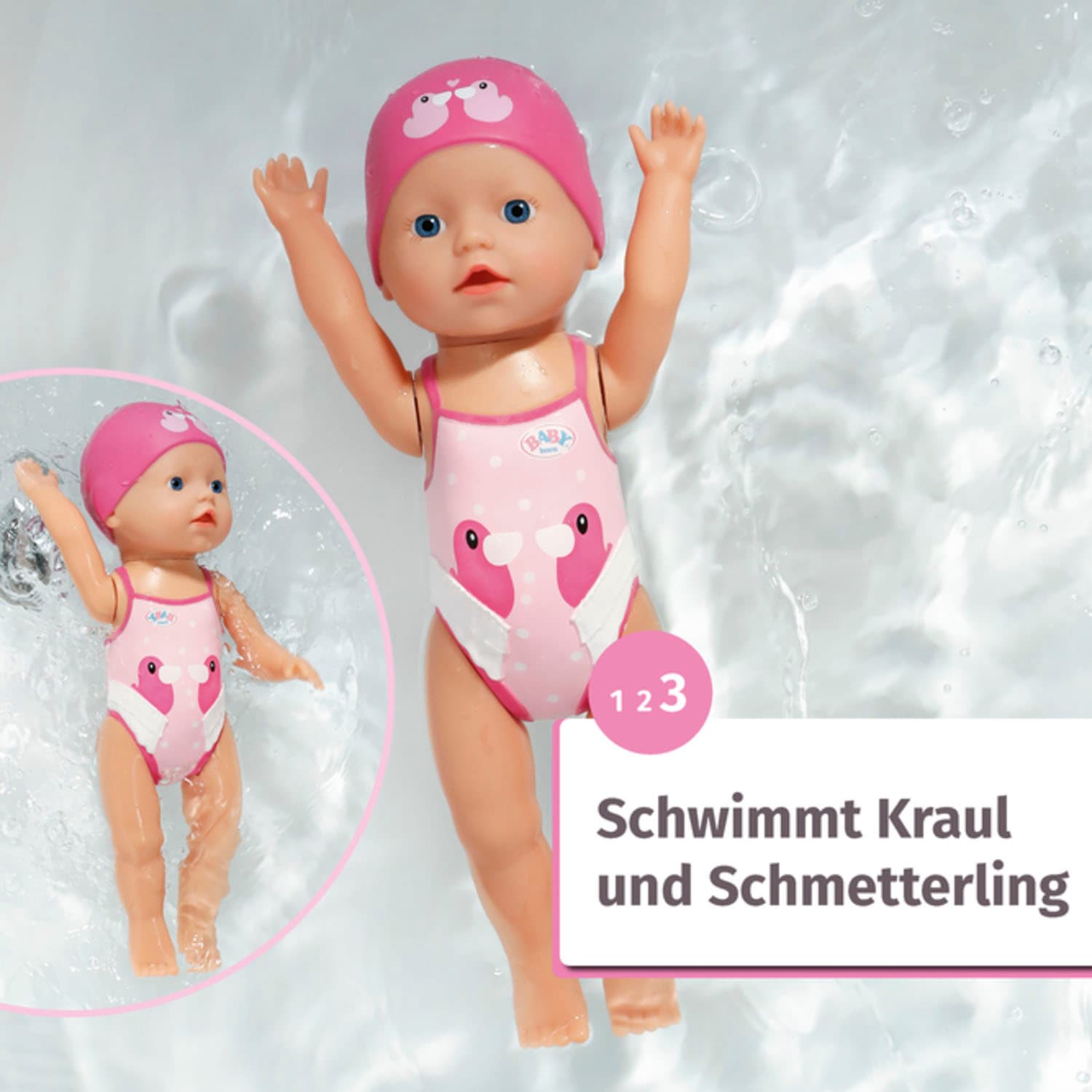 Baby Born Babypuppe »My First Swim Girl, 30 cm« schwimmt Kraul und Schmetterling