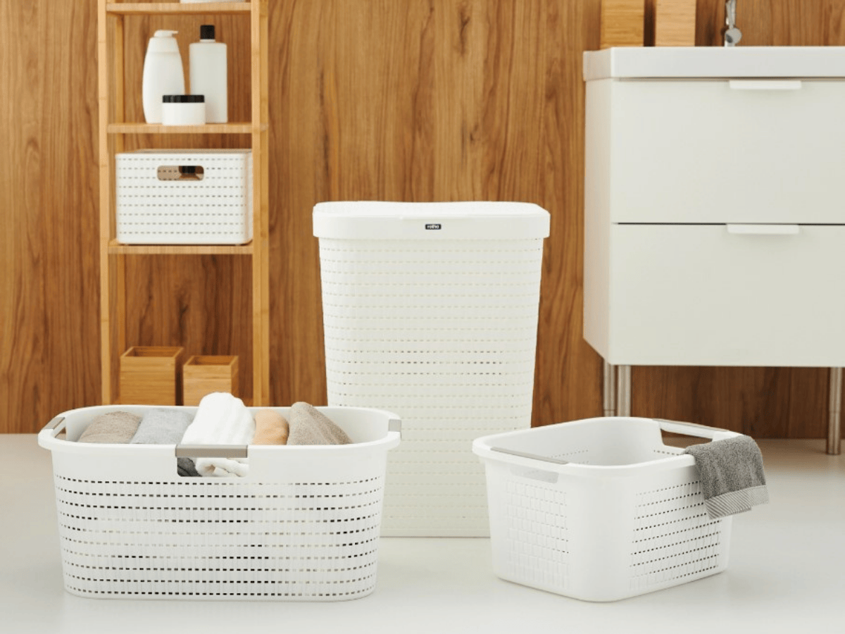 Rotho Country 55 liter wasbox - White