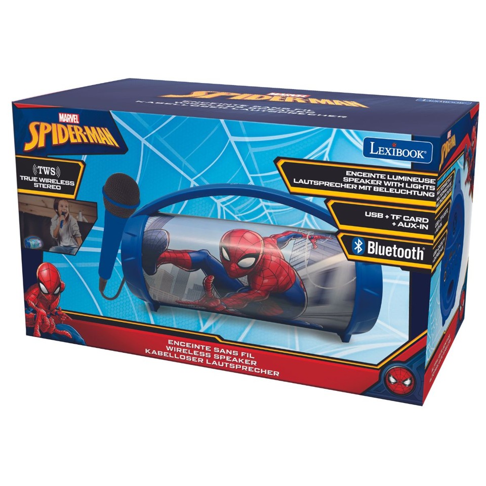 Lexibook - Spider-Man Bluetooth® lyshøjttaler med mikrofon